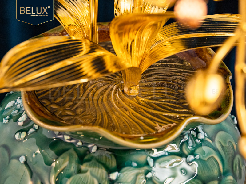 Chậu Lan Vàng Ngọc Bích 3 nhánh mạ vàng 24k&nbsp;cao 57cm